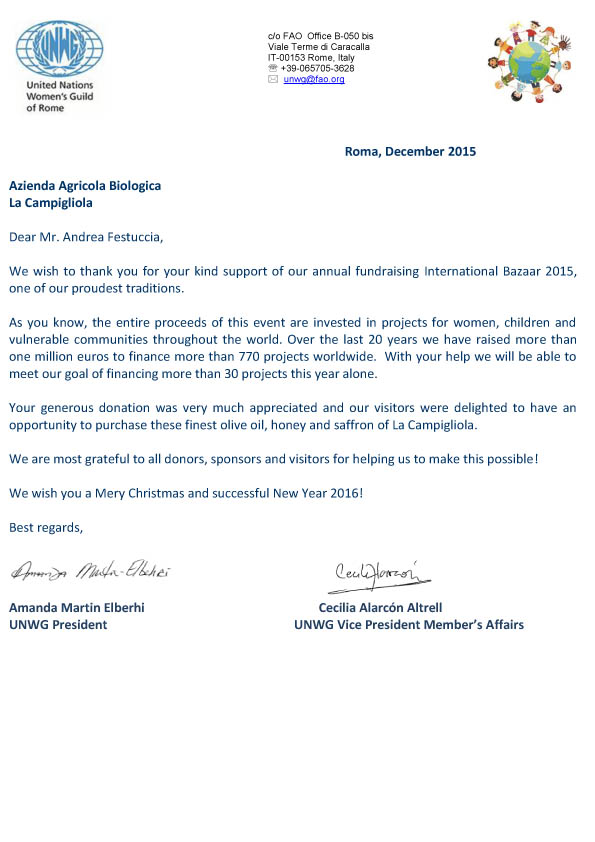 UNWG Thanks letter 2015